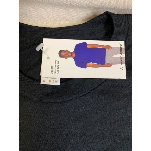 American Apparel Fine Jersey short sleeve tee NWT Black - Picture 2 of 5
